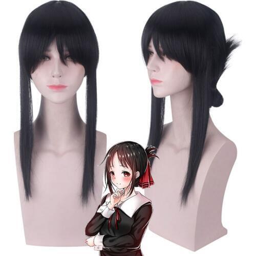 Anime Shinomiya Kaguya Cosplay Wig Synthetic Hair Halloween Costume Party Play Black Wigs Free Shipping