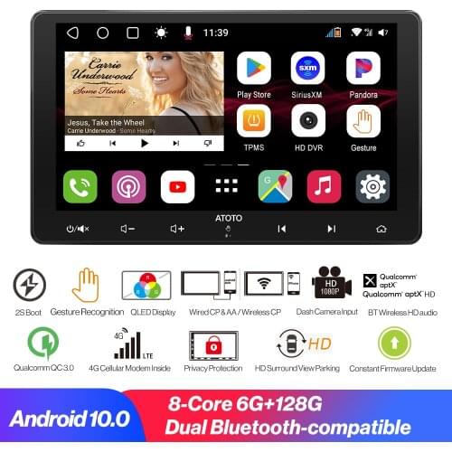 Car Video Player 2 Din Android Multimedia Navigation Carplay&Android Auto Dual Bluetooth-compatible Car Intelligent System