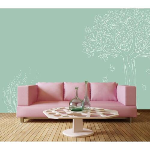 Large murals,Fresh tree blue background wallpaper,living room sofa TV wall kids room papel de parede wall papers home decor