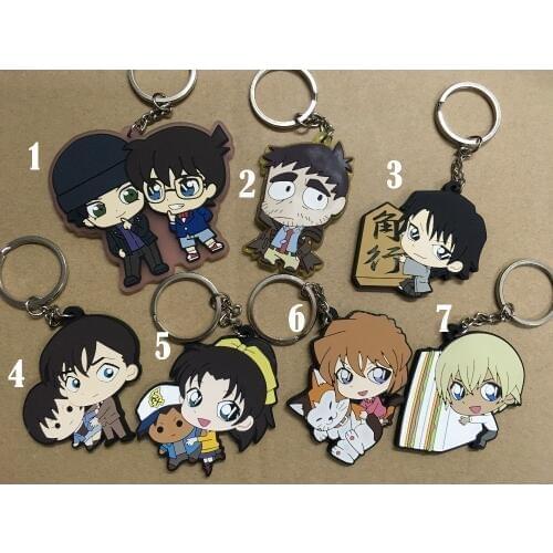 H006 Detective Conan Case Closed Anime keychain Rubber strap phone charms