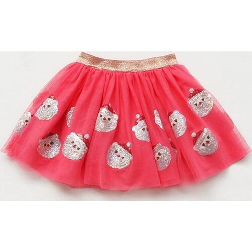 Children Tutu Girls Skirts Sequins Christmas Santa Claus Tutu Skirt Girl Kids Clothes Mini Toddler Baby Girl Skirts 1-7 Years
