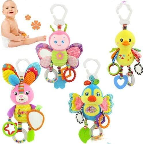 Baby Toys Baby Stroller Comfort Stuffed Animal Rattle Mobile Baby Pram Toy For Hanging Bed Bell Crib Rattles Toy Gifts