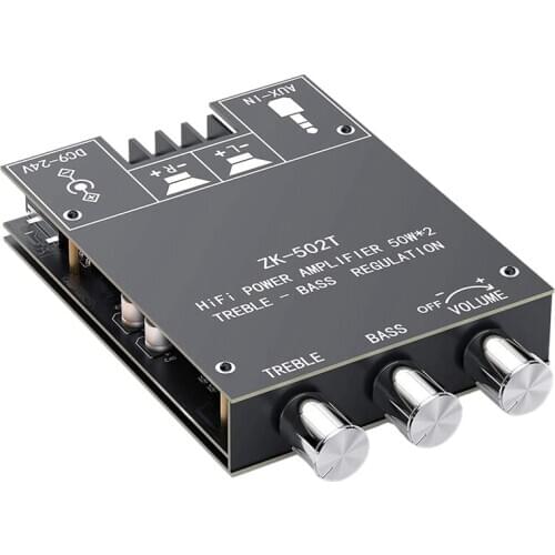 HFES Dual Channel TPA3116 D2 Bluetooth 5.0 Subwoofer Amplifier Board High Power o Stereo Amplifier Board 2X50W Bass AMP