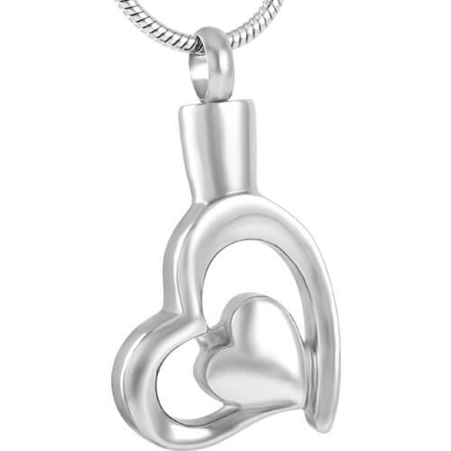 IJD9104 Stainless Steel Always in My Heart Cremation Ashes Pendant Necklace Women Keepsake Urn Memorial Jewelry