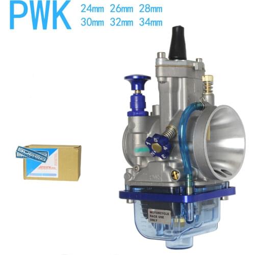 Motorcycle Carburetor PWK 21 24 26 28 30 32 34 mm For Keihin Koso OKO Power Jet 2T 4T Blue Transparent Cover Bowl