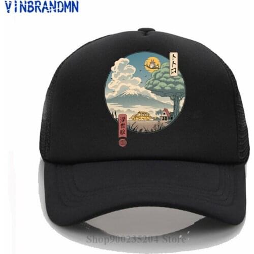 Classic Japanese Anime Neighbors Ukiyo-e Totoro Baseball caps Cartoon Cat Bus sun hats Manga Ghibli Scenes Spirited Away hats