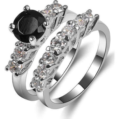 Hot Sale Exquisite Black Onyx 925 Sterling Silver High Quantity Engagement Wedding Ring Size 6 7 8 9 10 F1592