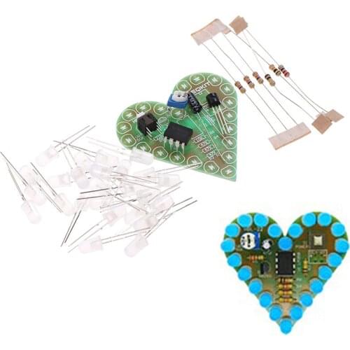 DIY Kit Heart Shape Breathing Lamp Kit DC 4V-6V Breathing LED Suite Red White Blue Green Module Board Production for Learning