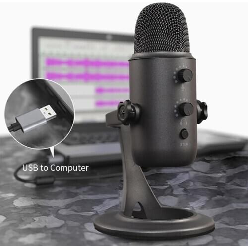 KLW Simple Plug & Play Computer USB Microphone For Desktop Games Voice Eating Chicken Online Course Anchor Singing Meeting Teac