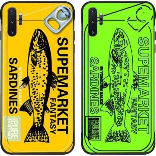 Creative Canned Fish Pattern Phone Case For Samsung Galaxy Note20 ultra 7 8 9 10 Plus lite J7 J8 Plus 2018 Prime