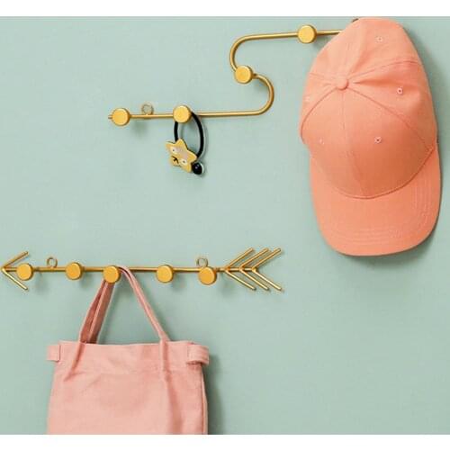 Metal Hanger Simple Multifunctional Nordic Style Modern Line Wrought Iron Hook for Living Room