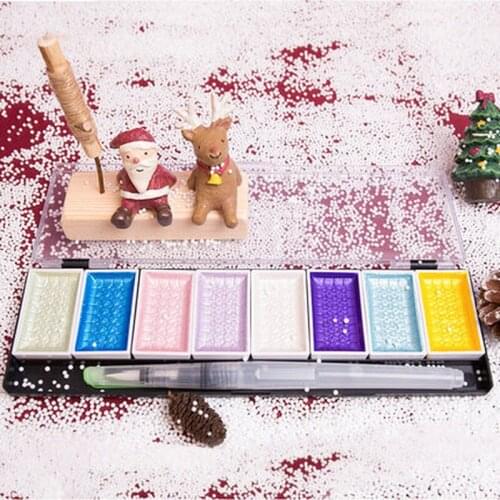 5/8Colors Metallic Watercolor Painting Set Water Color Paint With Water Brush Pen for Artist Drawing Watercolor Pigment Supplies