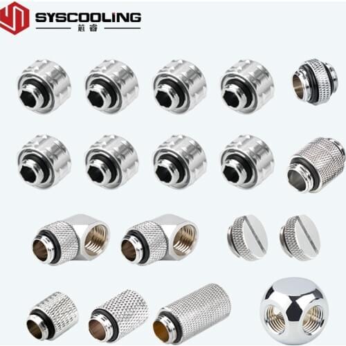 Syscooling DIY hard tube water cooliing fittings kit G1/4 thread accessories copper fitting for PETG tube