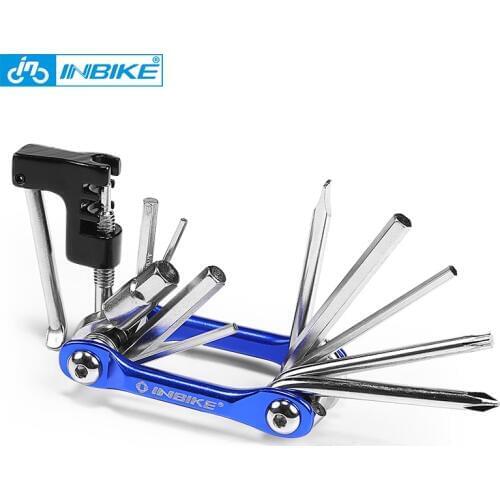 INBIKE Bike Multi Tool Bicycle Repair Tools Hex Spoke Wrench Screwdriver 10 In 1 Kit Set Folding Road MTB Bike Cycling Tools