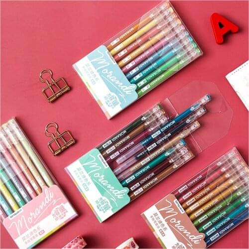 9pcs Morandi Gray Pens Set Office School Multi Color Gel Ink Pens 0.5mm Ballpoint Stationery Gift