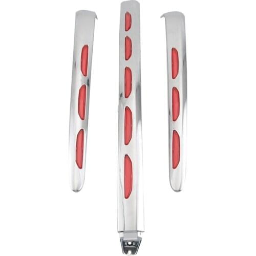 NEW-Left Right Chrome Fairing Lens LED Light Trunk Moldings for Honda Goldwing 1800 GL1800 2001-2011