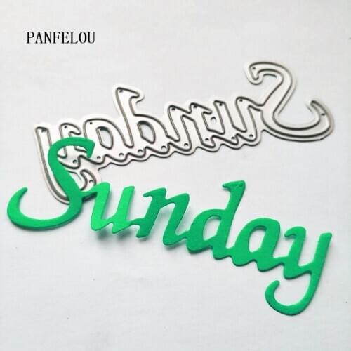 PANFELOU Sunday words metal craft paper die cutting dies Scrapbooking/DIY Easter wedding Embossing mould cards