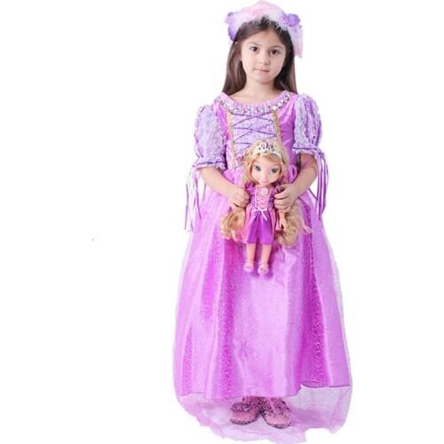 Princess of Christmas rapunzel dressed for childrens girls will see the scarred Halloween costume child rapunzel wig birthday