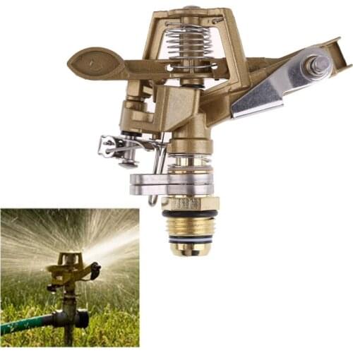 Garden Sprinklers Alloy 360° Adjustable Automatic Rotation Water Sprinkler Lawn Watering Garden Irrigation Spray Nozzle