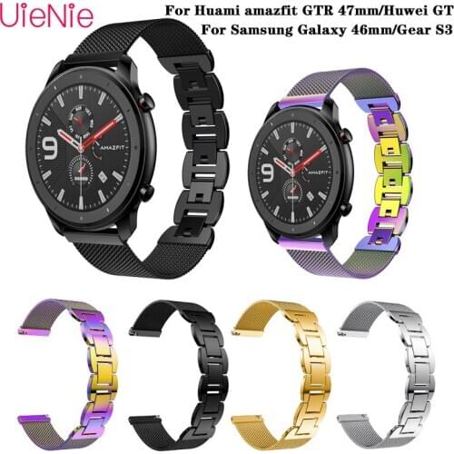 Milanese Loop Metal Jewelry Buckle Watch Band For Huami amazfit GTR 47mm/Huwei GT Strap For Samsung Galaxy 46mm/Gear S3 Band