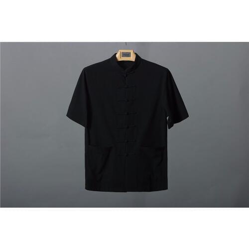 New Fashion Trends Navy Blue Chinese Mens Cotton Classic Kung Fu Shirt Chinese Handmade Button Tang Suit Size M L XL XXL XXXL