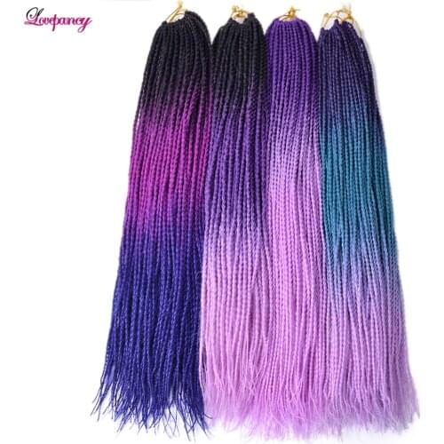 24 Inch Senegalese Twist Crochet Braids Thin Senegal Twists For Women Blue Ombre Synthetic Braiding Hair Extensions For Daily