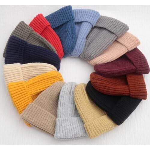 New Solid Knitted Warm Soft Hats for Women Beanie Fashion Trendy Winter Women Casual Caps Hair Accessories