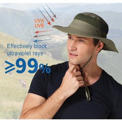 Men Quick dryng uv sun hat outdoor fishing climbing sun protection summer metal breathable fisherman hat short brim bucket hat