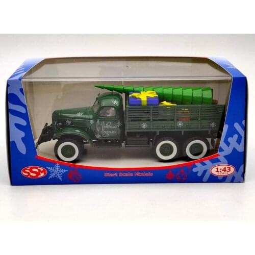 SSM 1:43 ZIL-157 Happy New Year SSM9999 Diecast Models Russian Christmas Truck Limited Edition Auto collection Gift Green