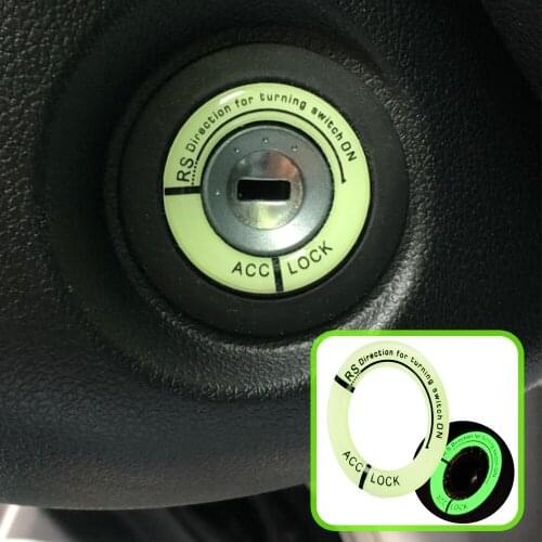 Luminous Car Key Ring Sticker Ignition Switch Cover for Citroen C3 C4 C5 Berlingo Picasso Xsara For Honda Civic CR-V XR-V