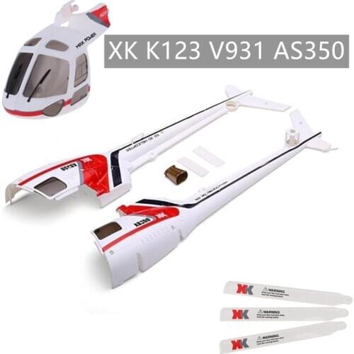 Xk K123 Wltoys V931 AS350 RC Helicopter Spare Parts Body Shell Head Shell Cover Props Tail Blade Spare Parts Accessories