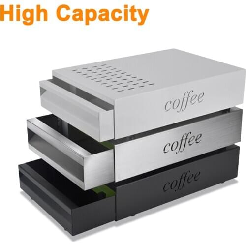 Drawer Type Powder Residue Box Stainless Steel Large Capacity Bar Counter Mobile Commercial Espresso Machine Knocking Residue Bo