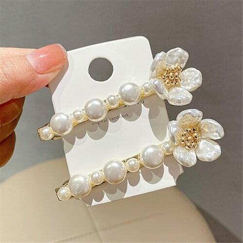 1PCS Shell Flower Pearl Beads Barrettes Hair Clips For Women Hair Accessories Sweet Hairpins Wholesale