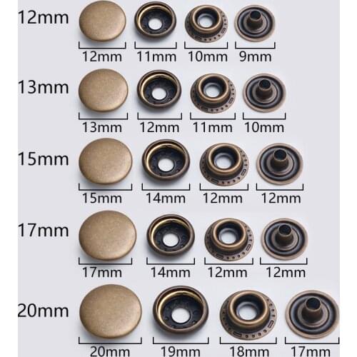 1 Set/Pack Metal Press Studs Sewing Button Snap Button Fasteners Sewing Leather Craft Clothes Bags Garment Rivets Nailing Tools