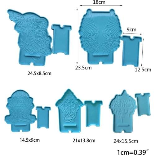 1 Set DIY Mobile Phone Stand Epoxy Resin Mold Cellphone Holder Silicone Mould Drop shipping
