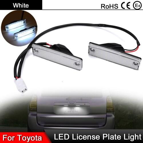 1 Pair For Toyota 4Runner 1996-2020 For Toyota Sequoia 2008-2019 Hight Brightness LED License Plate Light Number Plate Lamp
