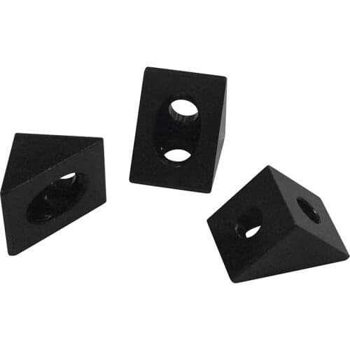 2pcs/lot 3D Triangular aluminum block Open builds black angle connectors triangular aluminum pieces aluminum blasting Oxidation