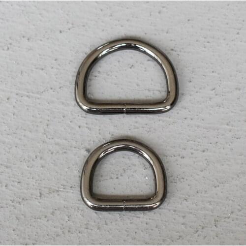 100 Pcs 15/20/25mm Gun Black Metal D Ring DIY Bag Dog Collar Leash Belt Sewing Knapsack Garment Pursestraps Clip Clasp