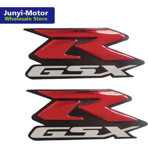 2Pcs Red 3D Fairing Tank Logo Decal Sticker For Suzuki GSX-R GSXR 600 750 1000 1100 Motorcycle/Cruisers/Chopper Racing Emblem