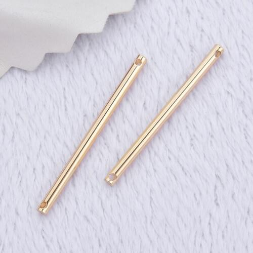 20pcs DIY brass bar charm The new han edition lathes cylindrical rod earrings 35*2 mm diy earrings accessories wholesale spot