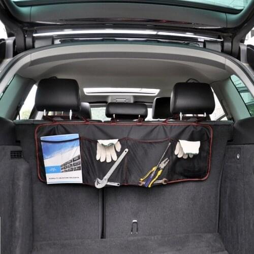 Car Rear Seat Back Storage Bag Auto Trunk Bag Organizer Mesh Net Pocket Universal Multi Function Automobile Interior Accessories