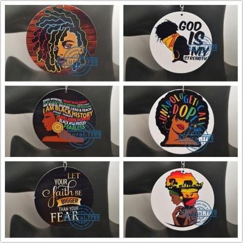 Free Shipping!!Wooden Black Woman Earrings