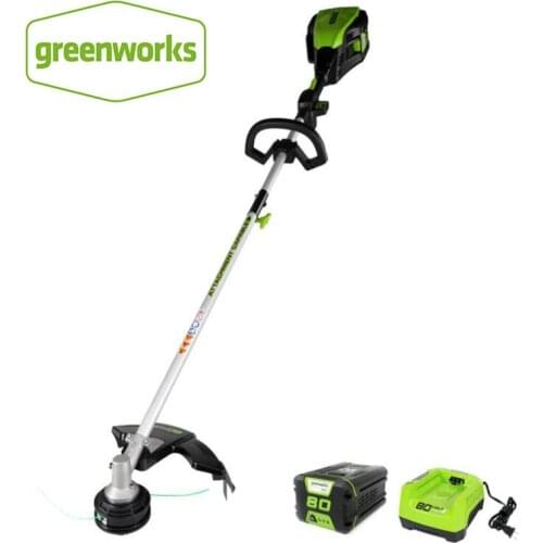 Greenworks 80V Brushless Motor 800w 16-Inch Cordless Garden Trimmer Top Mount String Trimmer Grass Trimmer Battery and Charger