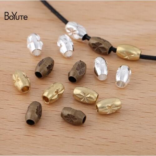 BoYuTe (100 Pieces/Lot) 4*6MM Bean Beads Factory Direct Sale Metal Brass Beads Diy Jewelry Making Materials