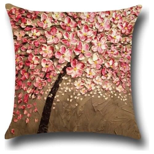 Geometric Cushions Cover for Sofa 45x45 Nordic Style Cushion Decorative Pillows Cover Oil Painting Throw Pillows Case Flower