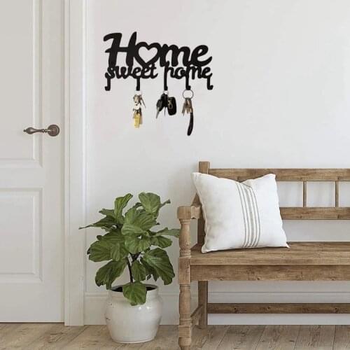 Key Holder for Wall Mount Sweet Home Organizer Decorative Metal Wall Coat Rack Key Hanger for Front Door Kitchen Holder