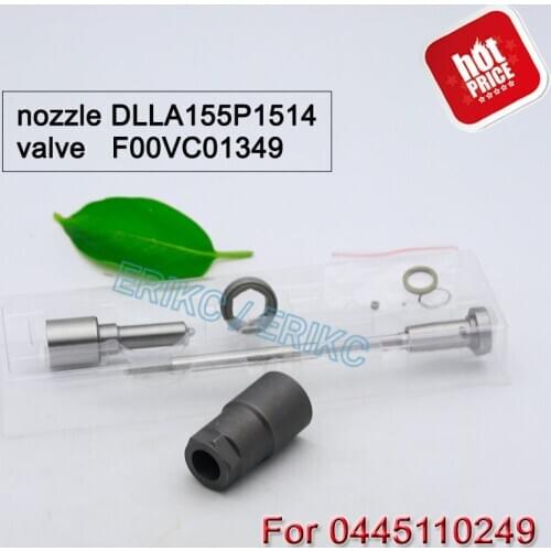 ERIKC 0445110249 Common Rail Fuel Injector Repair Parts Diesel Nozzle DLLA155P1514 Control Valve F00VC01349 For Bosch FORD MAZDA