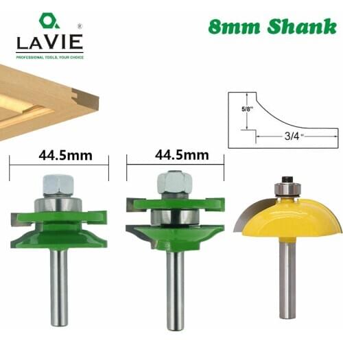 3pcs 8mm Shank Door Panel Cutters Raised Panel Cabinet Router Bit Set - Knife Woodworking Cutter