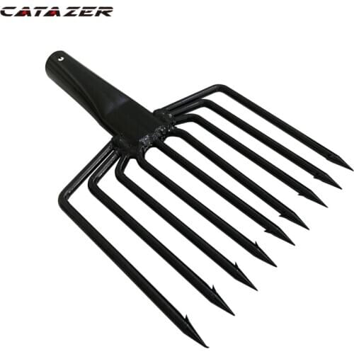 Stainless steel Fishing Spear 9 Prong Spearhead Fork Harpoon Tip with Barbs Diving Spear Gun Head Fishing Tools