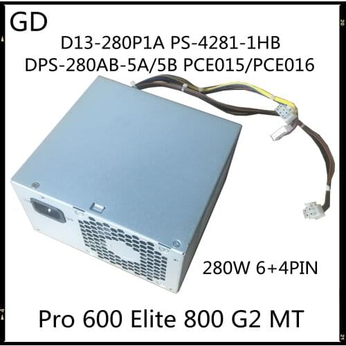 GD NEW Original For HP Pro 600 Elite 800 G2 MT Power Supply 280W 6+4PIN 796348-001 796418-001 PCE015 D14-280P1A